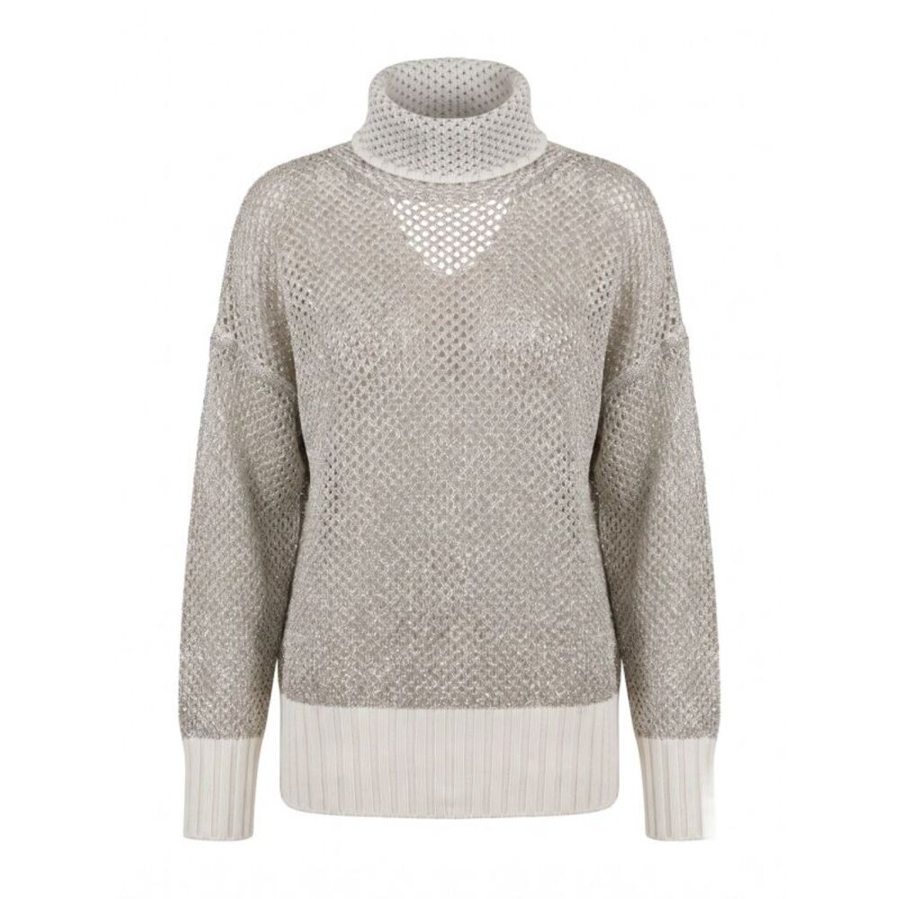 Twin Set Women Mesh Turtleneck Sweater